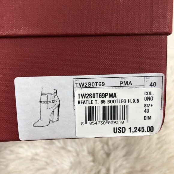 NIB Valentino Garavani Rockstud Studded Pointed Block Heel Ankle Boot Bootie 40 - Picture 10 of 10